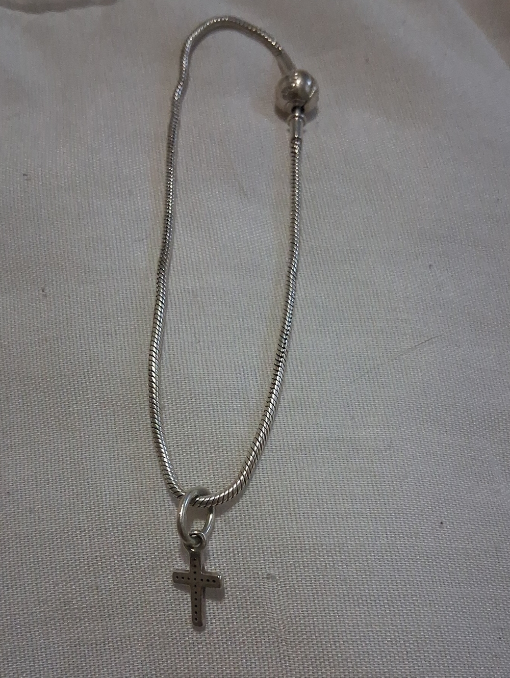 Pandora Silver Cross Pendant Necklace - Silver